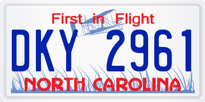 NC license plate DKY2961