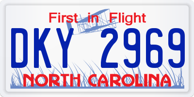 NC license plate DKY2969