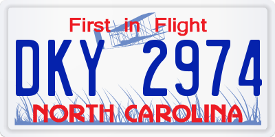 NC license plate DKY2974