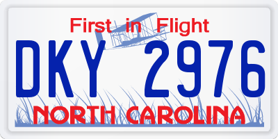 NC license plate DKY2976