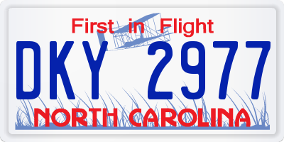 NC license plate DKY2977