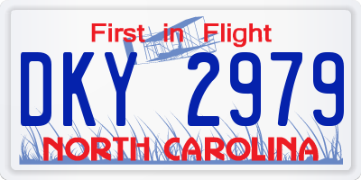 NC license plate DKY2979