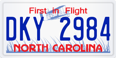 NC license plate DKY2984