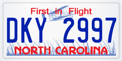 NC license plate DKY2997