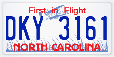 NC license plate DKY3161
