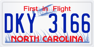 NC license plate DKY3166