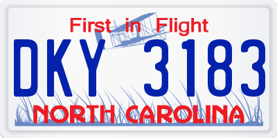 NC license plate DKY3183