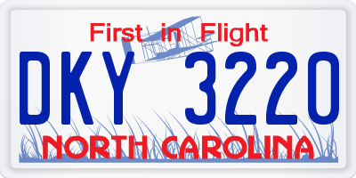 NC license plate DKY3220