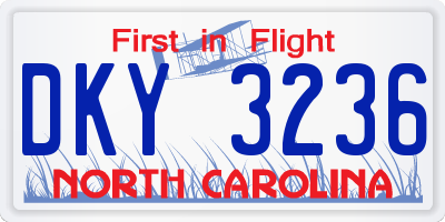 NC license plate DKY3236