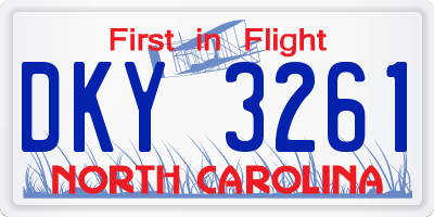 NC license plate DKY3261