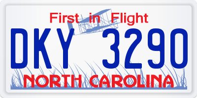 NC license plate DKY3290