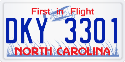 NC license plate DKY3301