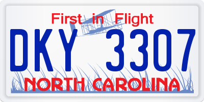 NC license plate DKY3307