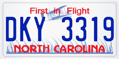 NC license plate DKY3319