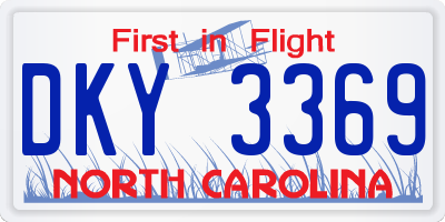 NC license plate DKY3369