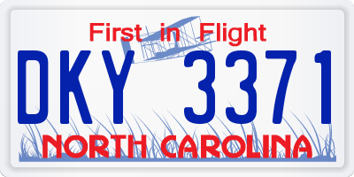 NC license plate DKY3371