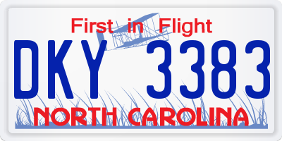 NC license plate DKY3383