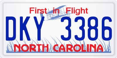 NC license plate DKY3386
