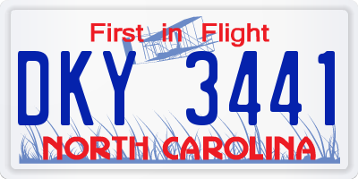 NC license plate DKY3441