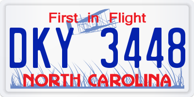 NC license plate DKY3448