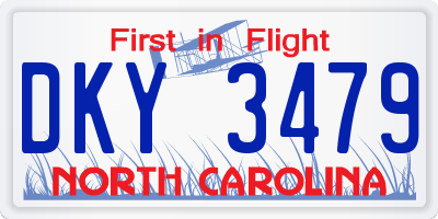 NC license plate DKY3479