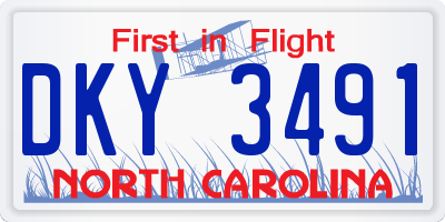 NC license plate DKY3491