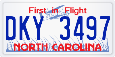 NC license plate DKY3497