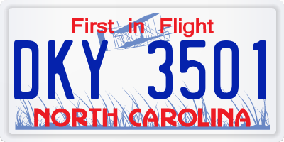 NC license plate DKY3501