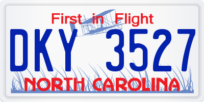 NC license plate DKY3527