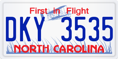 NC license plate DKY3535