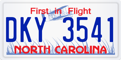 NC license plate DKY3541