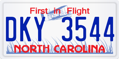 NC license plate DKY3544