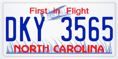 NC license plate DKY3565