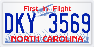 NC license plate DKY3569