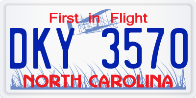 NC license plate DKY3570