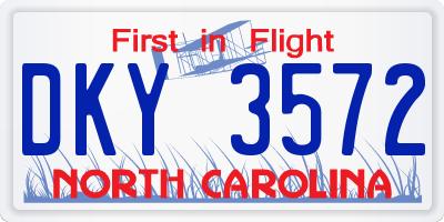 NC license plate DKY3572