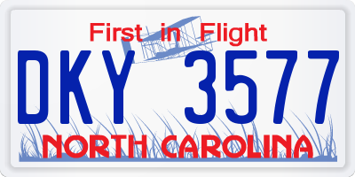 NC license plate DKY3577