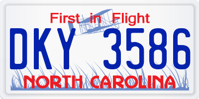 NC license plate DKY3586