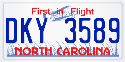 NC license plate DKY3589