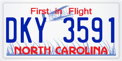 NC license plate DKY3591