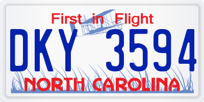 NC license plate DKY3594