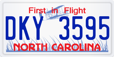 NC license plate DKY3595