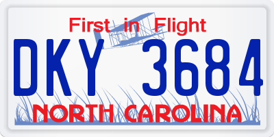 NC license plate DKY3684