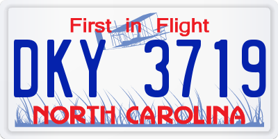 NC license plate DKY3719
