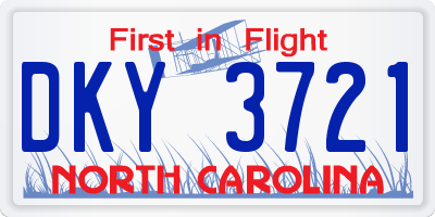 NC license plate DKY3721