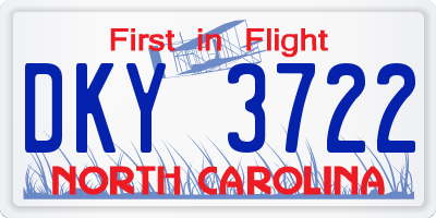 NC license plate DKY3722