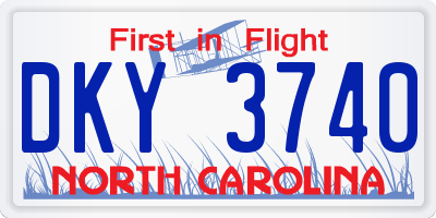 NC license plate DKY3740