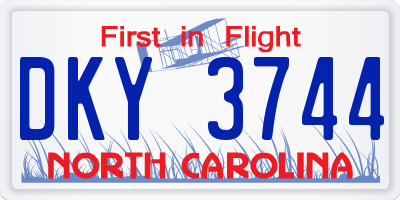 NC license plate DKY3744