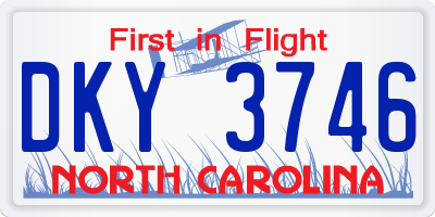 NC license plate DKY3746