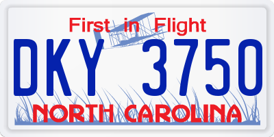 NC license plate DKY3750